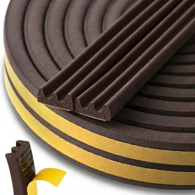 Keltin Zelfklevende EPDM afdichting E-profiel 9 x 4 mm bruin 150 m