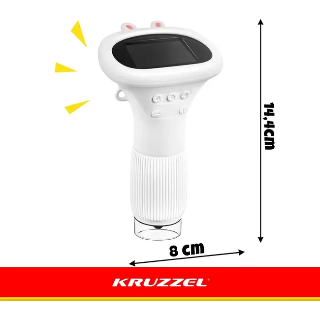 Kruzzel Digitale kindermicroscoop 1000x met 2 inch IPS-scherm, 8 LED's en 2 MP camera voor kinderen