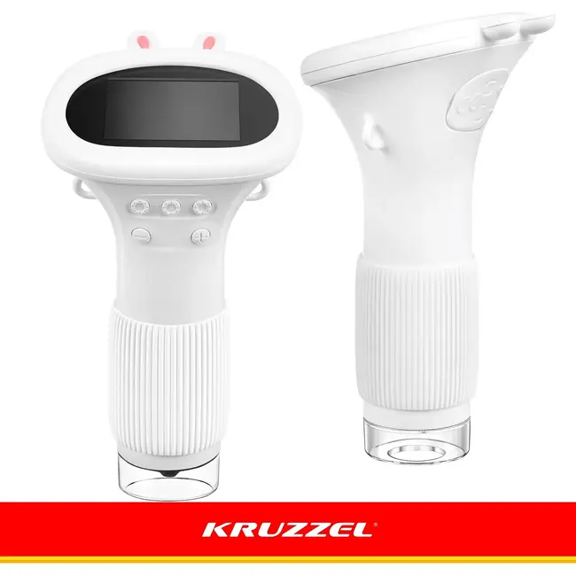 Kruzzel Digitale kindermicroscoop 1000x met 2 inch IPS-scherm, 8 LED's en 2 MP camera voor kinderen
