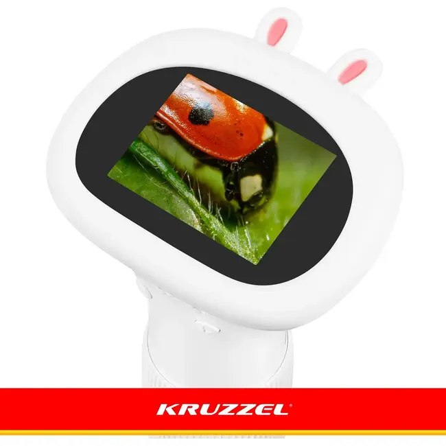 Kruzzel Digitale kindermicroscoop 1000x met 2 inch IPS-scherm, 8 LED's en 2 MP camera voor kinderen