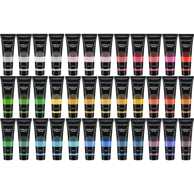 Maaleo Acrylverf set 36 kleuren - 36 x 20 ml - voor schilderen op papier, canvas, karton en hout