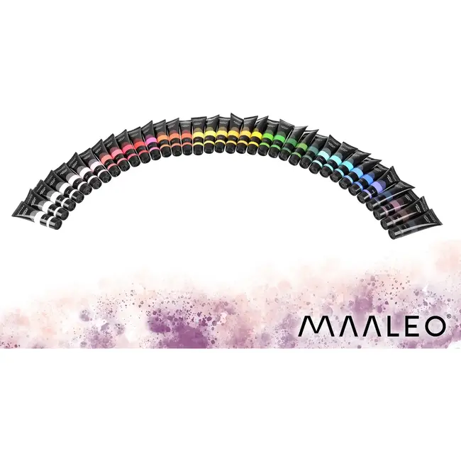 Maaleo Acrylverf set 36 kleuren - 36 x 20 ml - voor schilderen op papier, canvas, karton en hout