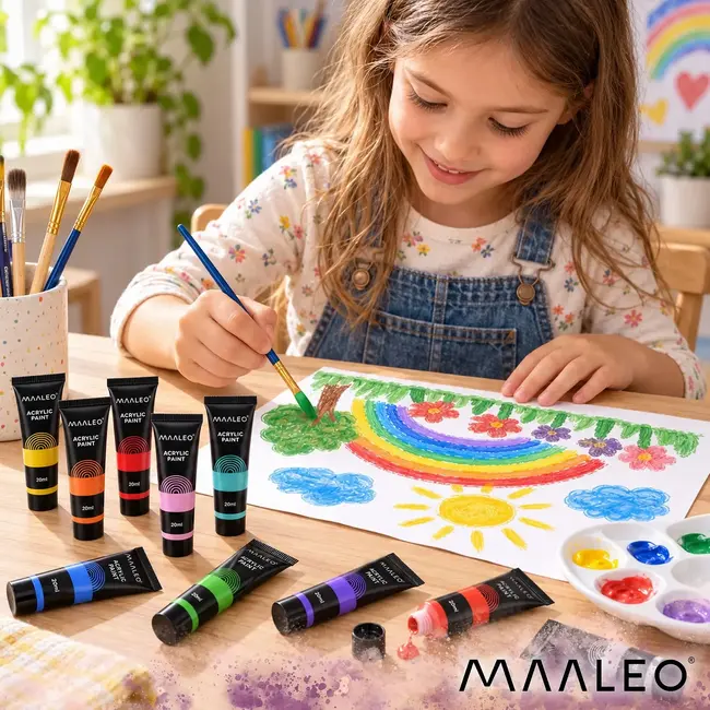 Maaleo Acrylverf set 36 kleuren - 36 x 20 ml - voor schilderen op papier, canvas, karton en hout