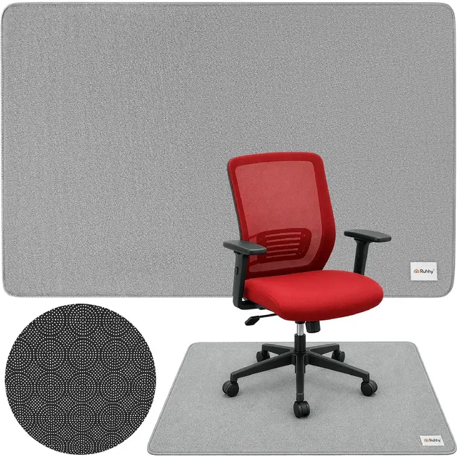Ruhhy Beschermmat voor stoel - 80 x 120 cm - antislip PU-onderkant en afgewerkte randen
