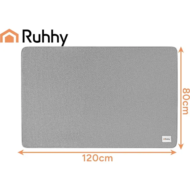 Ruhhy Beschermmat voor stoel - 80 x 120 cm - antislip PU-onderkant en afgewerkte randen