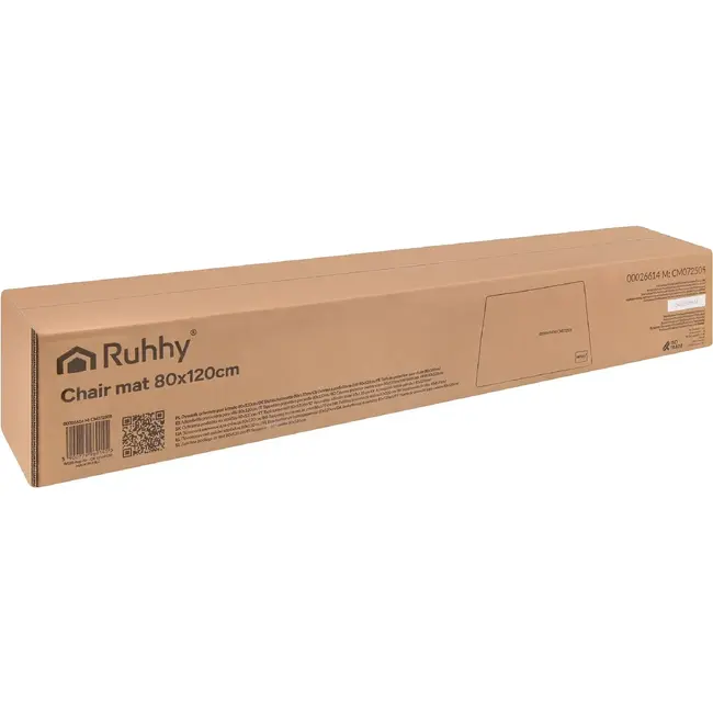 Ruhhy Beschermmat voor stoel - 80 x 120 cm - antislip PU-onderkant en afgewerkte randen