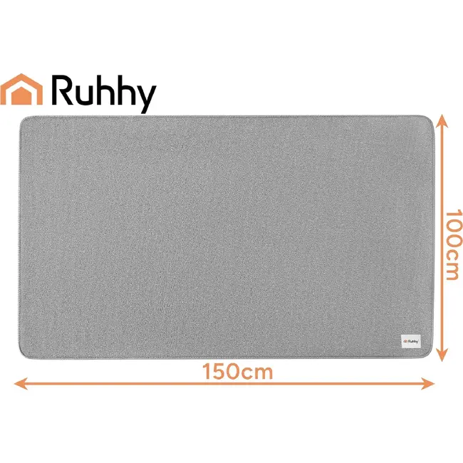 Ruhhy Beschermmat voor stoel - 100 x 150 cm - antislip PU-onderkant - randen die niet rafelen