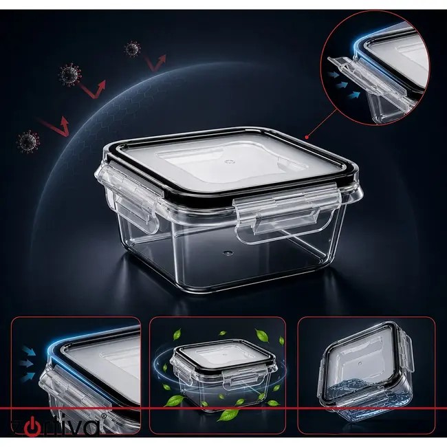 Zortiva Voedselbakjes set van 12 - BPA-vrij - 5 inhoudsmaten - voor magnetron, vriezer en vaatwasser