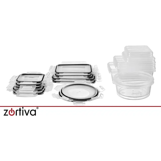 Zortiva Voedselbakjes set van 12 - BPA-vrij - 5 inhoudsmaten - voor magnetron, vriezer en vaatwasser