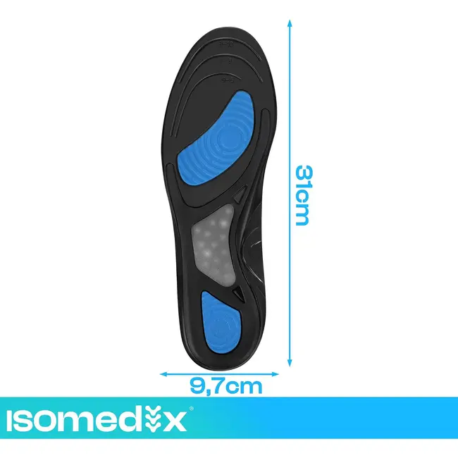 Isomedix Gel-inlegzolen maat 37-42 - voetboogondersteuning - op maat te knippen - wasbaar - 1 paar