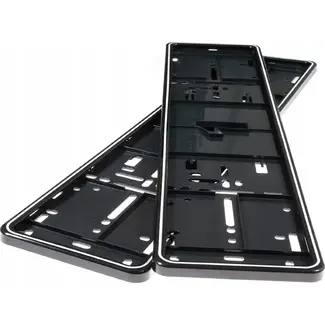 Alti Giri Kentekenplaathouders - ABS - kliksysteem 14 nokjes, krasvrij - 520 x 110 mm - wit - 2 stuks - voor auto