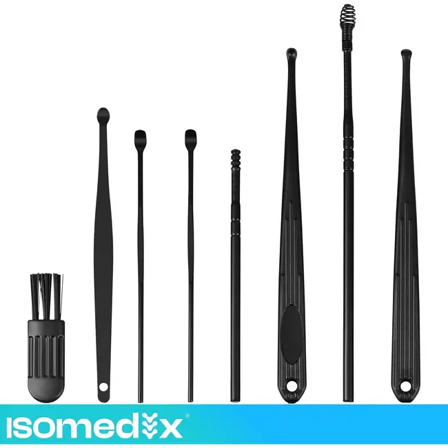 Isomedix Otoscoop met camera en wifi, LED-verlichting, EarVision-app en 14-delige set voor bekijken en reinigen van de oren
