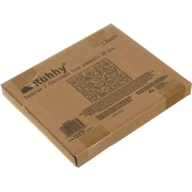 Ruhhy Set van 30 Houten Kersthangers - Rustieke Kerstboom Versieringen