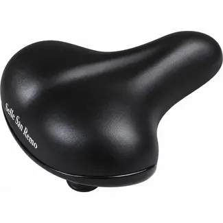 San Remo Citybike zadel - Elastomer schokdemping - Zwart - Unisex - Werkplaatsverpakking