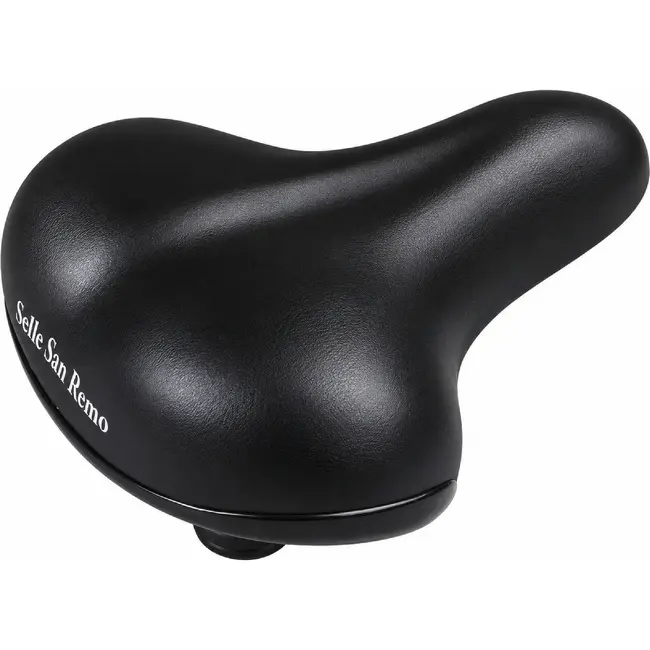 San Remo Citybike zadel - Elastomer schokdemping - Zwart - Unisex - Werkplaatsverpakking