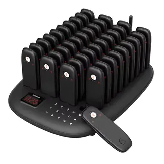 Retekess Restaurant oproepsysteem TD175M met 40 pagers, 7 meldstanden en magnetisch laadstation voor horeca