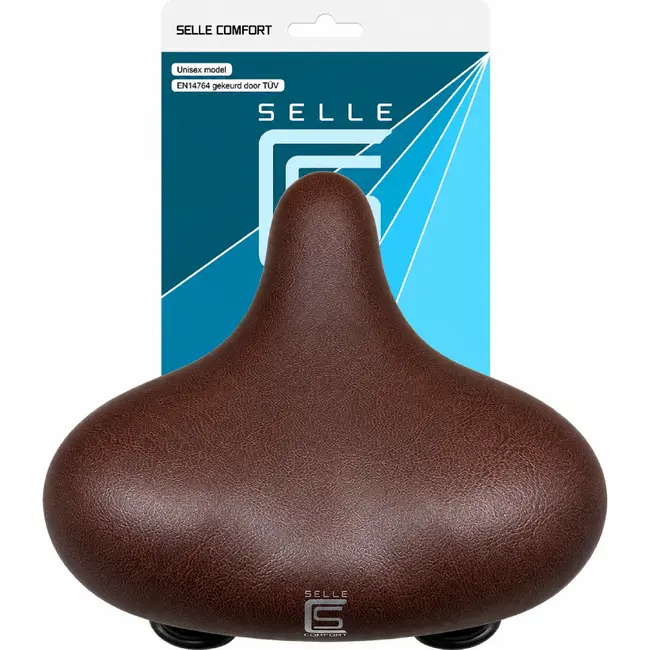 Selle Comfort Retro fietszadel - bruin - comfort en duurzaamheid - hangveren - vacuum gesealed