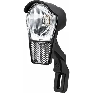 Spanninga Koplamp met geïntegreerde reflector - 4 Lux - Voor naafdynamo - Inclusief vorkbeugel en kabel - Modern ontwerp