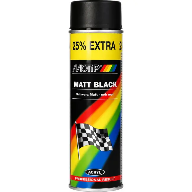 Motip FH0203A Verf Mat Zwart 500ml