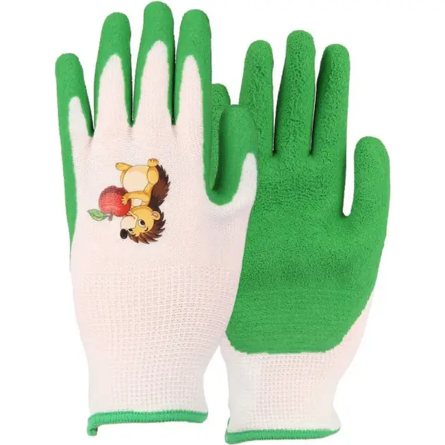 Talen Tools Kinderwerkhandschoenen 6-8 jaar met egelprint, polyester en latex verdikking voor grip en bescherming