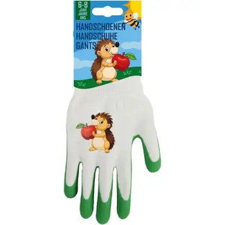 Talen Tools Kinderwerkhandschoenen 6-8 jaar met egelprint, polyester en latex verdikking voor grip en bescherming