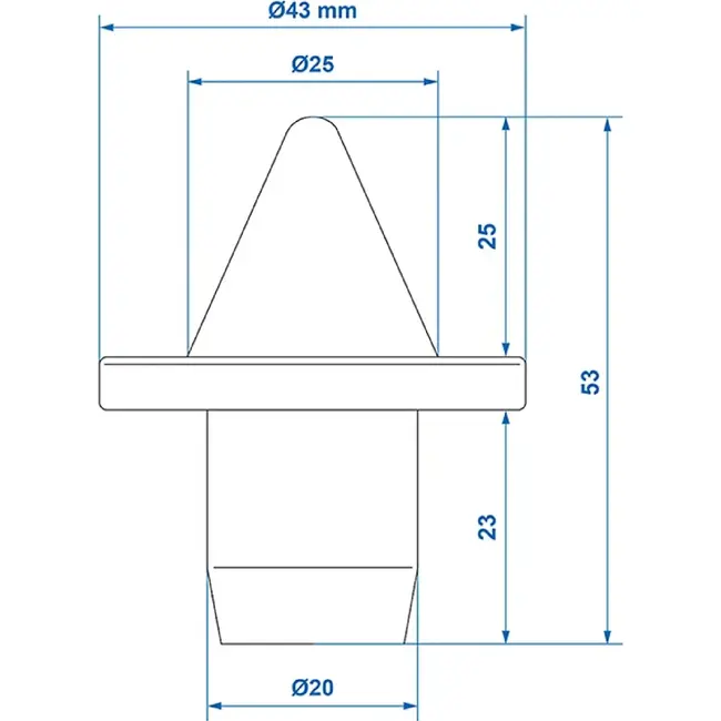 ProPlus Puntdop - Kunststof - Ø 22 mm - Zwart - Multifunctioneel