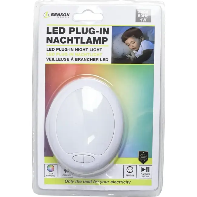 Benson Kleurveranderend LED-nachtlampje - Compact - Energiezuinig - 85 x 30 mm - Wit