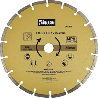 Benson Universele diamantschijf - getand - 230 mm - lange levensduur - 6600 t/min