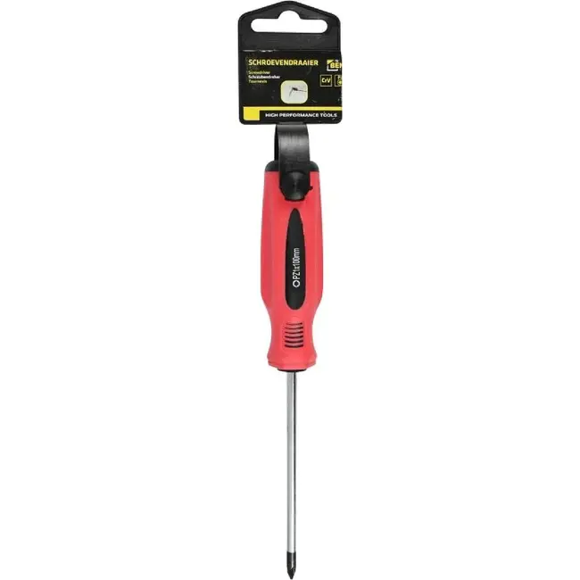 Benson Pozi schroevendraaier - PZ1 - 100 mm - ergonomisch - rood