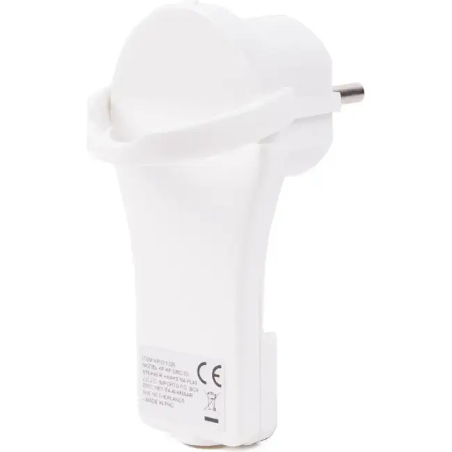 Benson Extra platte haakse stekker - 8 mm dik - met ontplughulp - wit - 4 stuks