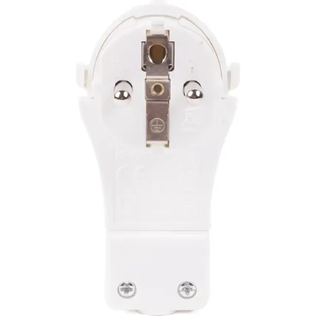 Benson Extra platte haakse stekker - 8 mm dik - met ontplughulp - wit - 4 stuks