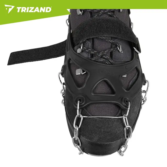 Trizand Antislip schoenspikes maat M 35-39 met 12 spikes van 17 mm, kettingen en klittenband