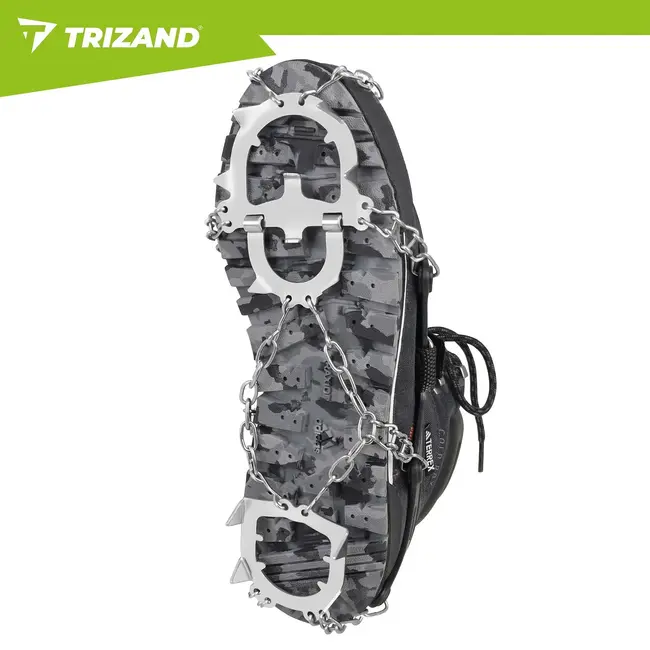 Trizand Antislip schoenspikes maat M 35-39 met 12 spikes van 17 mm, kettingen en klittenband