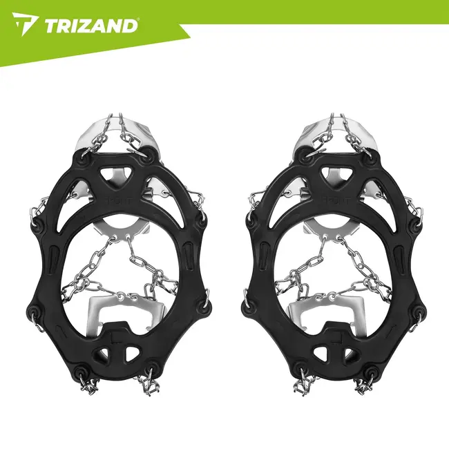 Trizand Antislip schoenspikes maat M 35-39 met 12 spikes van 17 mm, kettingen en klittenband
