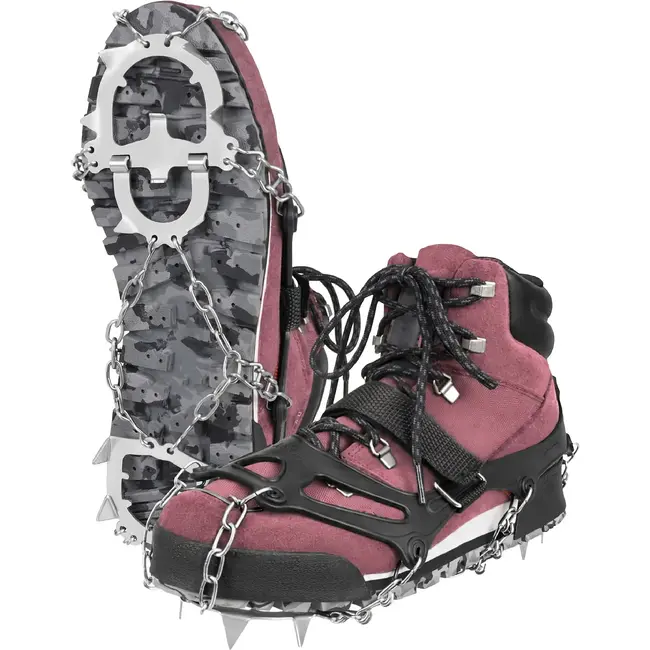 Trizand Antislip schoenspikes maat M 35-39 met 12 spikes van 17 mm, kettingen en klittenband