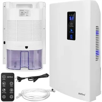 Zortiva Luchtontvochtiger 90 W voor 30 m² met 1800 ml reservoir, timer en LCD-display