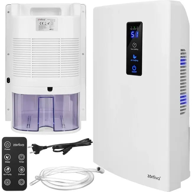 Zortiva Luchtontvochtiger 90 W voor 30 m² met 1800 ml reservoir, timer en LCD-display