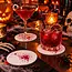 Articasa Halloween onderzetters - Bloedspetters - Ø 9.8 cm - 10 stuks - Wit/Rood