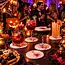 Articasa Halloween onderzetters - Bloedspetters - Ø 9.8 cm - 10 stuks - Wit/Rood
