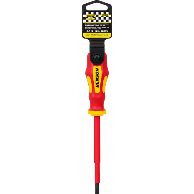 Benson Geïsoleerde platte schroevendraaier - 4 x 100 mm - VDE bescherming - Rood