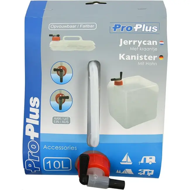 ProPlus Opvouwbare jerrycan met kraan - 10 liter - Compact en handig voor op reis