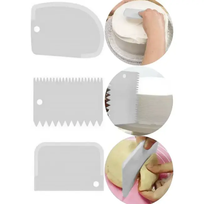 Ruhhy Draaibare taartschaal 28 cm wit met 3 decoratiespatels en afneembare voet voor taartdecoratie