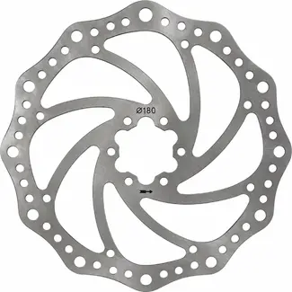 M-Wave Remschijf - RVS - 180mm - 6-gaats - Zilver