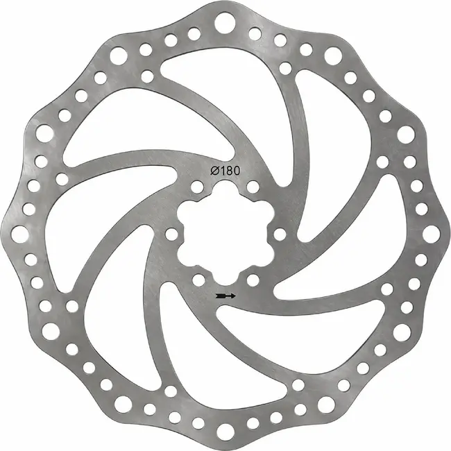 M-Wave Remschijf - RVS - 180mm - 6-gaats - Zilver