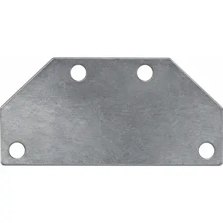 Falkx Verloopplaat roestvrij staal - reflectorbevestiging - 27-80mm - rood - 94x45mm