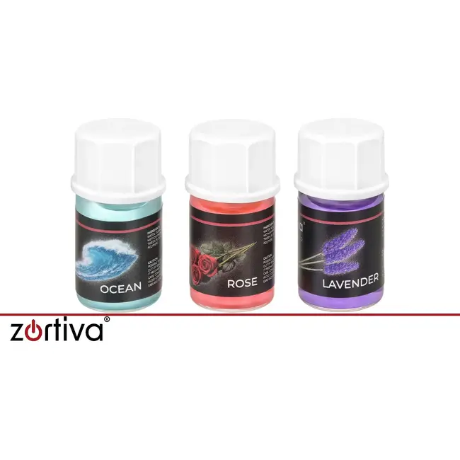 Zortiva Ultrasone geurverspreider 400 ml met timer, 8 LED-kleuren, afstandsbediening en 3 oliën