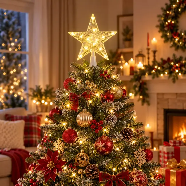 Ruhhy LED Kerstboom Ster – Warm Wit Licht, Energiezuinig – Perfecte Boomtopper
