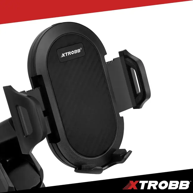 Xtrobb Telefoonhouder met zuignap - 360° draaibaar - arm 12-17 cm - voor voorruit en dashboard