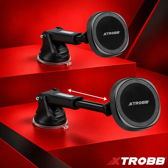 Xtrobb Magnetische telefoonhouder met zuignap - MagSafe - arm 107-148 mm