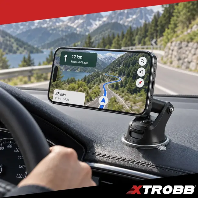 Xtrobb Magnetische telefoonhouder met zuignap - MagSafe - arm 107-148 mm